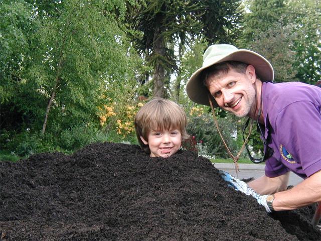 A pile of compost for the garden.